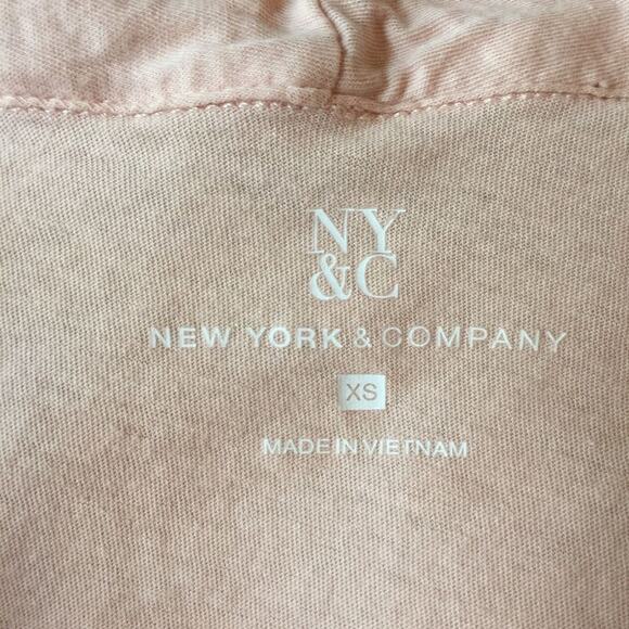 NEW YORK & CO Peach Lightweight Open Front Cotton Cardigan XS - Picture 6 of 7